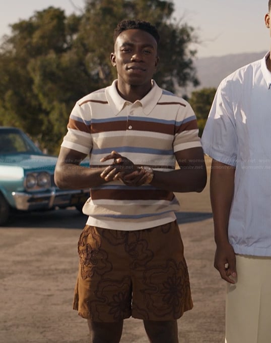 Carlton's striped polo and shorts on Bel-Air