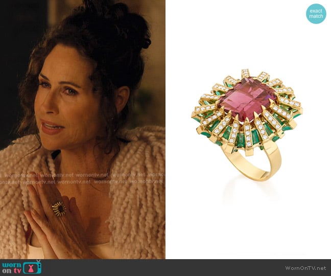 Carol Kauffmann Baguette New Full Ring worn by Princess Jane (Minnie Driver) on Emily in Paris