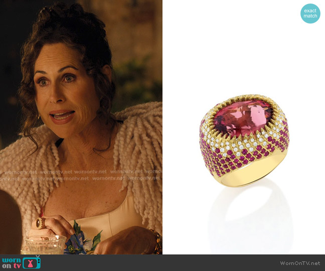 Carol Kauffmann Flintstones Rocks Pave Ring worn by Princess Jane (Minnie Driver) on Emily in Paris