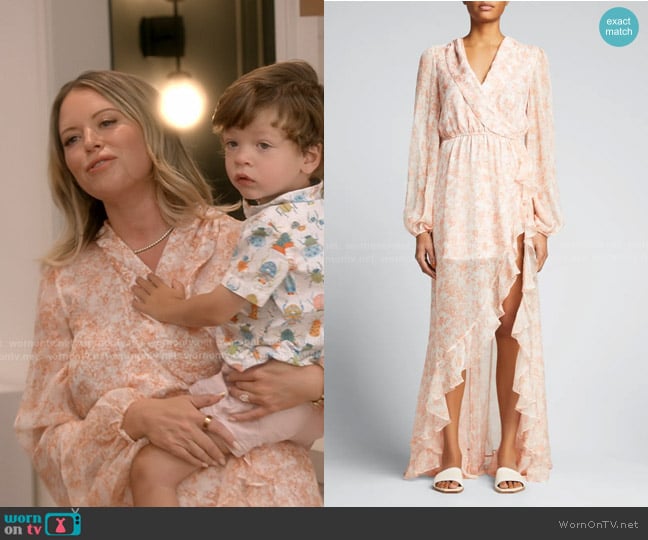 Caroline Constas Vivian Wrap Dress worn by Amanda Frances on The Real Housewives of Beverly Hills