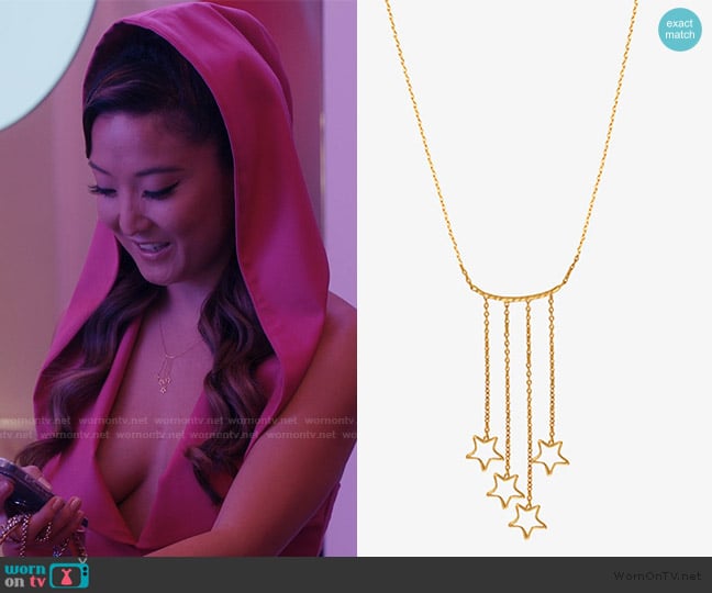 Caroline Najman Cassiopee Collier doré grand modele worn by Mindy Chen (Ashley Park) on Emily in Paris