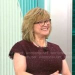 Carolyn Gracie’s burgundy tweed dress on CBS Mornings