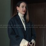 Carr’s grey plaid coat on Alls Fair