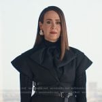 Carr’s black short sleeve blazer on Alls Fair