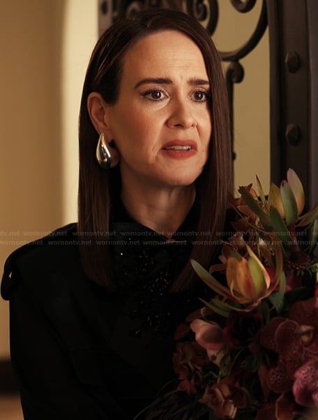 Carr's silver drop earrings on Alls Fair