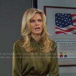 Cat’s green button-sleeve shirtdress on Days of our Lives