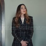 Celia’s black check blazer and skirt on Alls Fair