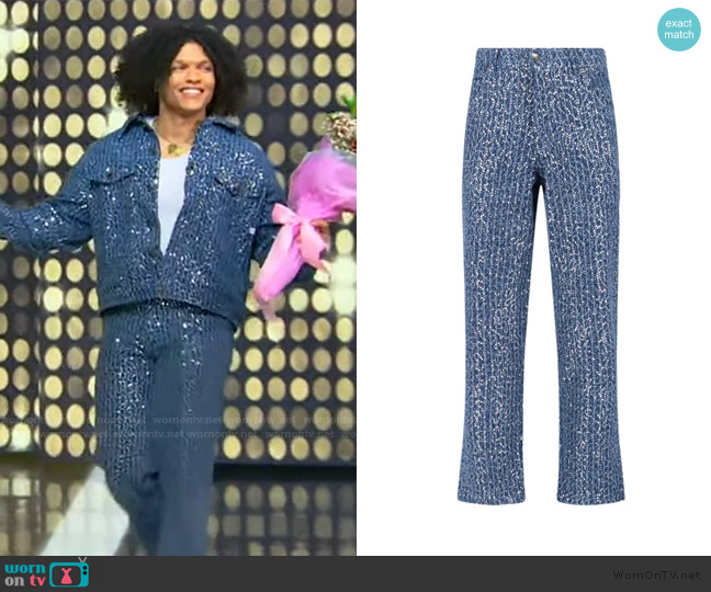 Charles Jeffrey Loverboy Sequin-embellished jeans worn by Miles Moon on Tamron Hall Show