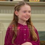 Charlotte’s purple floral embroidered dress on Days of our Lives