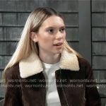 Charlotte's brown suede jacket on General Hospital
