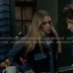 Charlotte’s denim and knit jacket on General Hospital