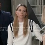 Charlotte’s white striped-shoulder tee on General Hospital