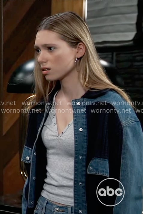 Charlotte's denim and knit jacket on General Hospital
