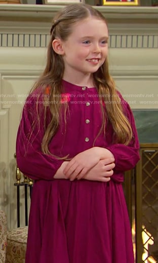 Charlotte’s purple floral embroidered dress on Days of our Lives