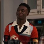 Carlton’s abstract print polo sweater on Bel-Air