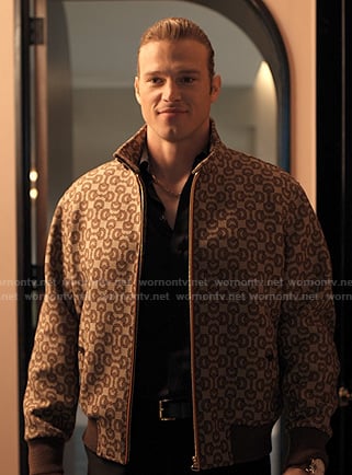 Chase's brown horsebit print jacket on Alls Fair