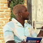 Scott's blue check short sleeve shirt on Access Hollywood