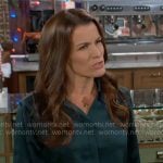 Chelsea’s green satin shirtdress on The Young and the Restless