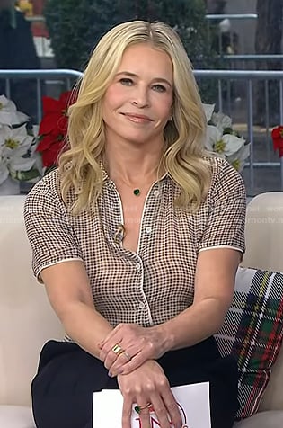 Chelsea Handler’s plaid short sleeve shirt on Today