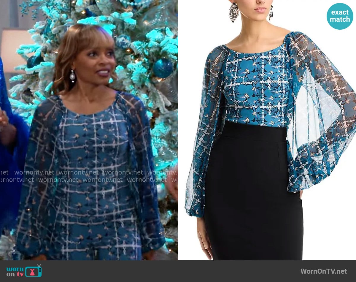 Chiara Boni La Petite Robe Basho Illusion Sleeve Top worn by Tracy Tyler (Maria Howell) on Beyond the Gates