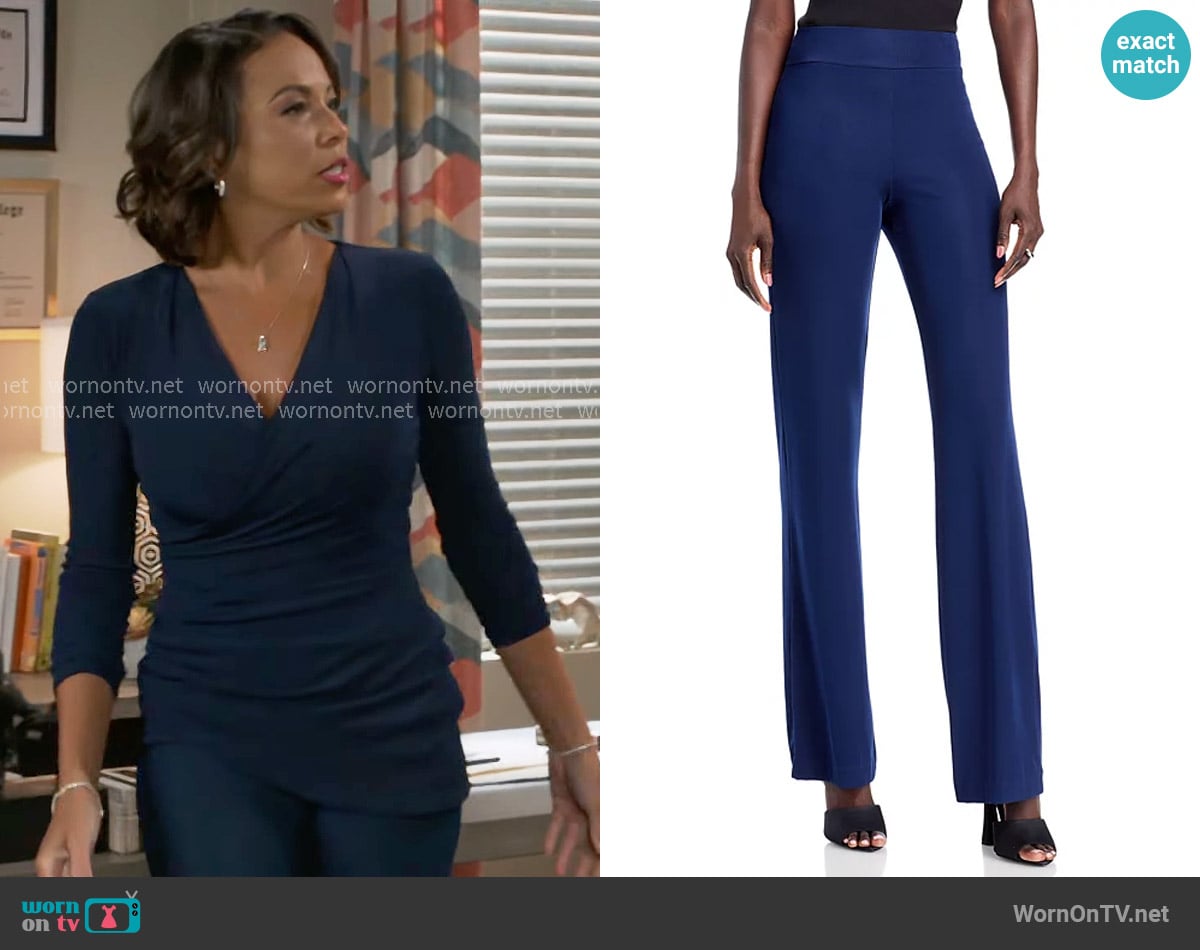 Chiara Boni La Petite Robe Bibiana Slinky Pants worn by Nicole Dupree Richardson (Daphnee Duplaix) on Beyond the Gates