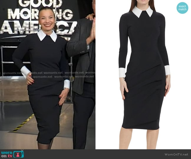 Chiara Boni La Petite Robe Ferflo Bic Collared Cocktail Dress worn by Fran Drescher on Good Morning America