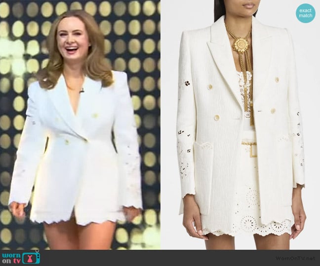 Chloe Embroidered Spongy Jacquard Jacket worn by Brittney Dzialo on Tamron Hall Show