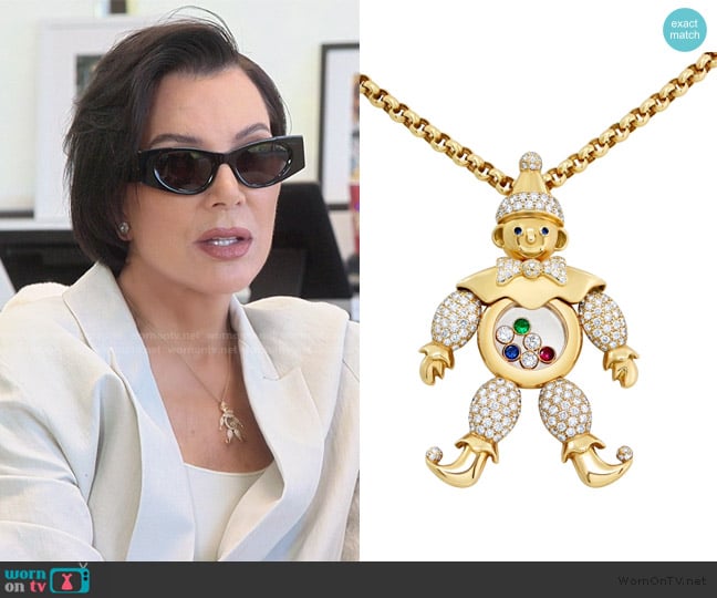 Chopard Happy Clown Pendant with diamonds worn by Kris Jenner (Kris Jenner) on The Kardashians