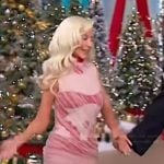 Christina Aguilera’s red sheer lace mini dress on The Jennifer Hudson Show