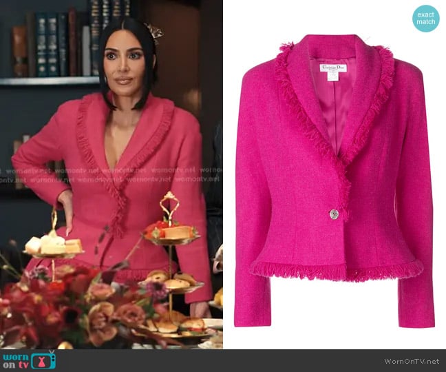 Christian Dior 1990s Fringe-edge jacket worn by Allura Grant (Kim Kardashian) on Alls Fair