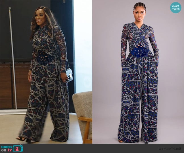 Christie Brown Kindra Jumpsuit worn by Tia Glover on The Real Housewives of Potomac