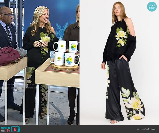 Jennifer Jolly’s black floral pants on Today Jennifer Jolly’s black floral pants on Today