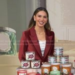 Christy Carlson Romano’s red velvet blazer on Good Morning America