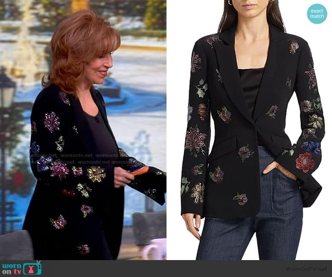 Cinq a Sept Cheyenne Pansy Garden Blazer worn by Joy Behar on The View