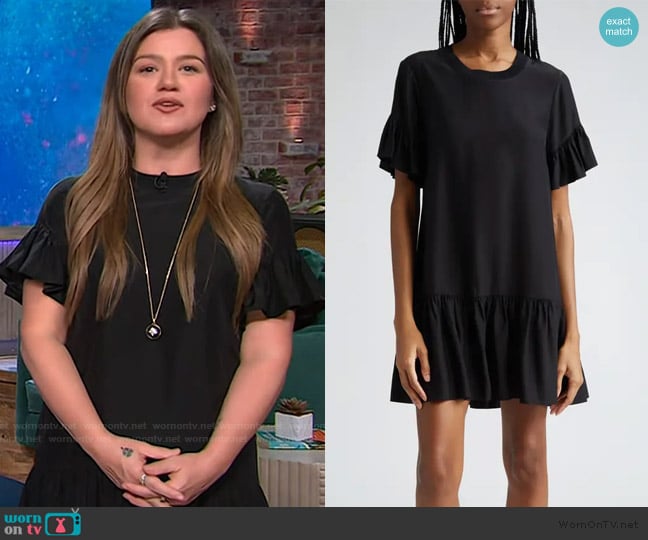 Cinq a Sept Leilah Silk Swing Dress worn by Kelly Clarkson on The Kelly Clarkson Show