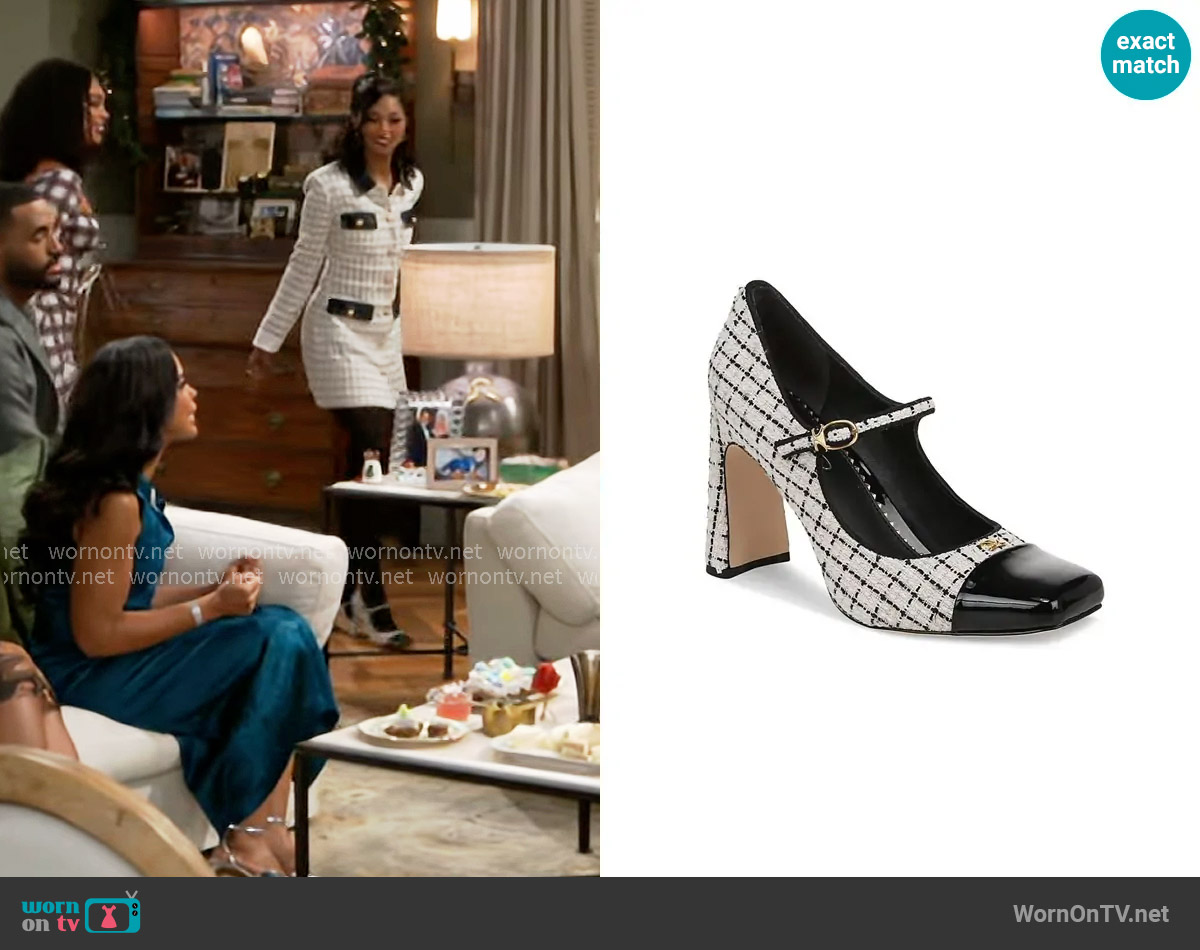 Circus NY by Sam Edelman Elora Blade-Heel Capped-Toe Mary Jane Pumps worn by Kat Richardson (Colby Muhammad) on Beyond the Gates
