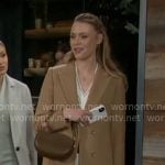 Claire’s camel coat on The Young and the Restless