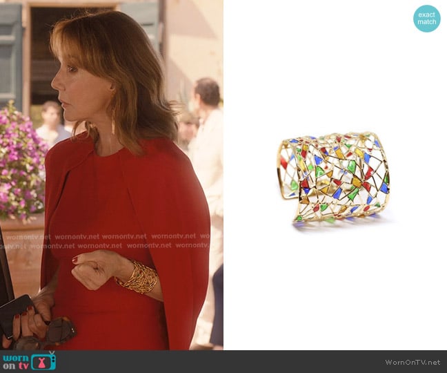 Claire Falkenstein Co.Ro. Jewels Peggy Cuff Gold Plated Bronze worn by Sylvie (Philippine Leroy-Beaulieu) on Emily in Paris