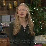 Claire’s green polo top and mini skirt on The Young and the Restless