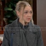 Claire’s charcoal grey coat on The Young and the Restless