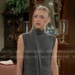 Claire’s grey scarf-neck dress on The Young and the Restless