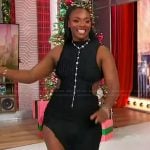 Claressa Shields’s black cutout textured dress on Sherri
