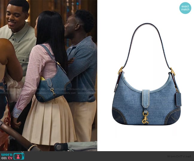 Coach Denim Hamptons Hobo Bag worn by Ashley Banks (Akira Akbar) on Bel-Air