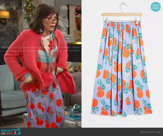 Corey Lynn Calter Naranjas A-Line Midi Skirt worn by Susan Banks (Stacy Haiduk) on Days of our Lives