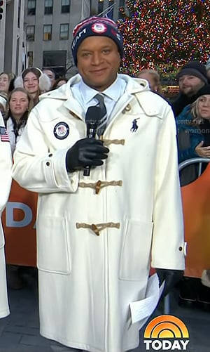 Craig’s white toggle coat on Today