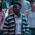 Carlton’s green stripe knit cardigan on Bel-Air