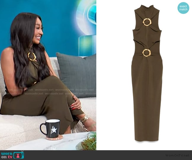 Cult Gaia Ambar Knit Dress worn by La La Anthony on Access Hollywood