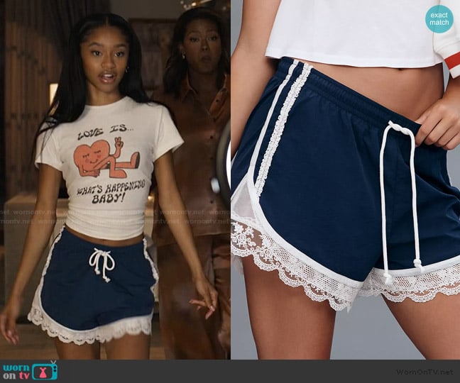 Ashley’s blue lace trim shorts on Bel-Air Ashley’s blue lace trim shorts on Bel-Air