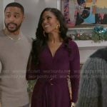 Dani’s purple maxi shirtdress on Beyond the Gates