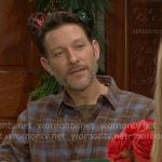Daniel’s blue and brown plaid shirt on The Young and the Restless